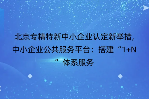 北京專(zhuān)精特新中小企業(yè)認(rèn)定新舉措,中小企業(yè)公共服務(wù)平臺(tái)：搭建“1+N”體系服務(wù)